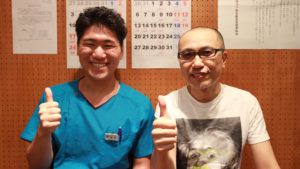空手での軸足による膝の痛みの患者様