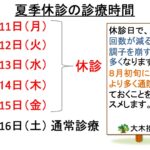 夏季休診のお知らせ